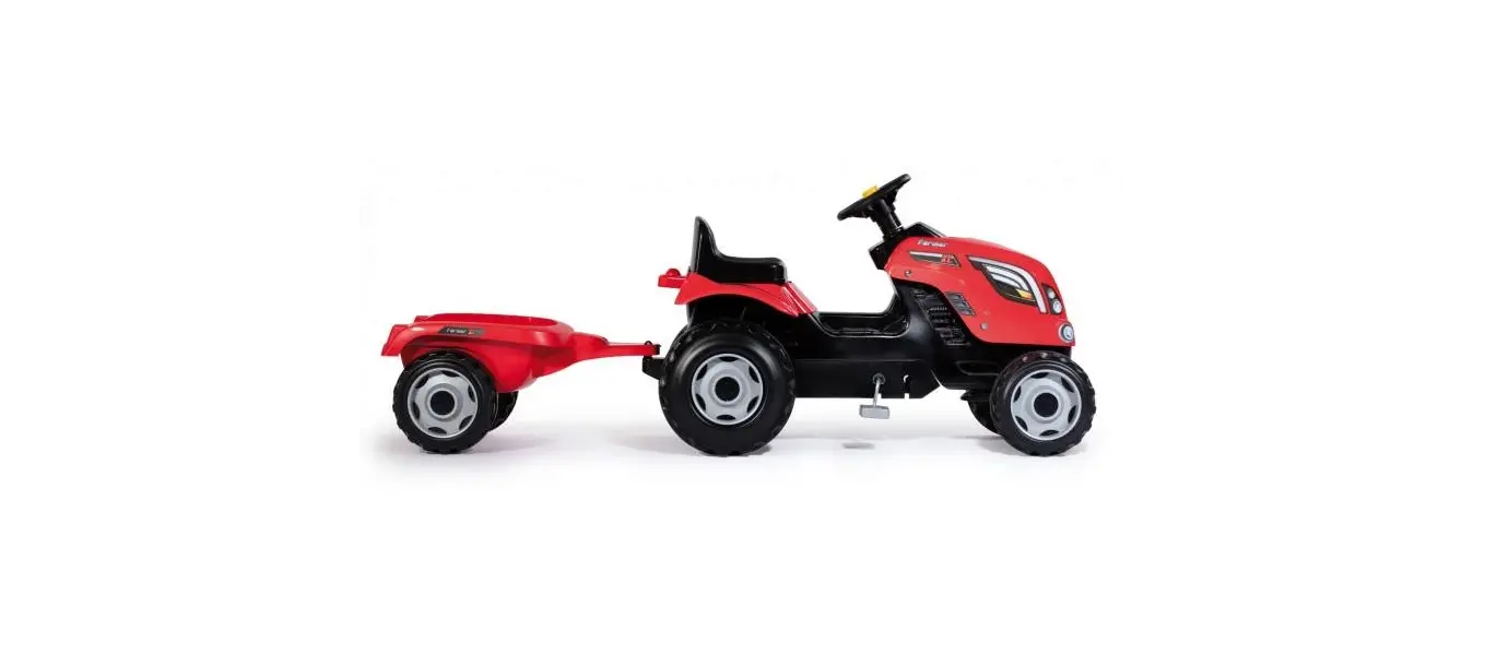 Smoby Traktor me rimorkio / kuqe, Ngjyra: Kuqe