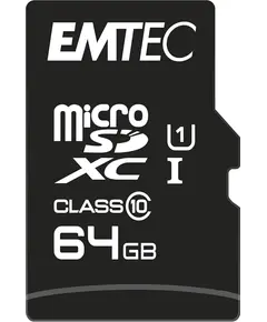 USB Card MicroSDXC Emtec, 64GB, 10 UHS-I, R/W 20/12 MB/s,
