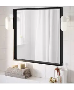 IKEA NISSEDAL Pasqyrë 65x65cm / zezë, Ngjyra: Zezë