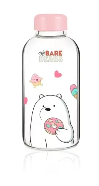 Shishe qelqi We Bare Bears 600ml Ice Bear, Ngjyra: Bardhë