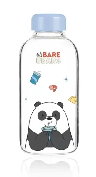 Shishe qelqi We Bare Bears 600ml Panda, Ngjyra: E përzier