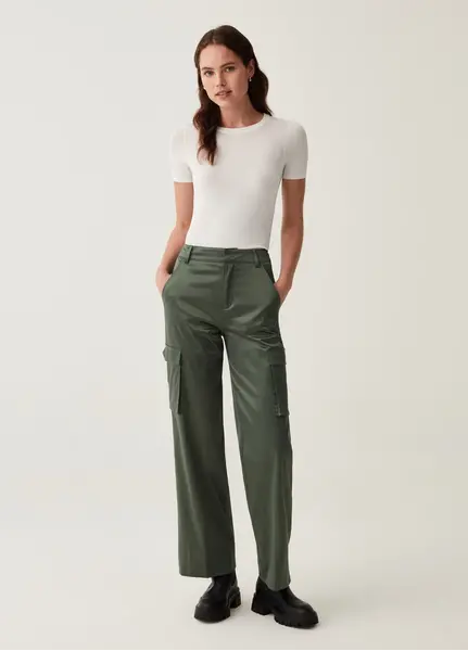 Pantallona per femra, Madhësia: 40, Ngjyra: Gjelbërt