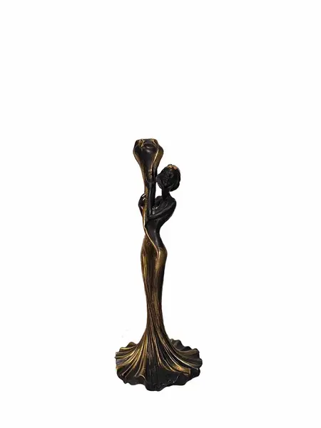 C0036 - Single girl patterned candlestick - Gold