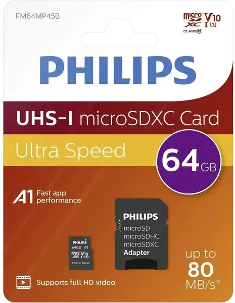 USB PHILIPS SD 64GB  MICRO SDXC CARD+ADAP