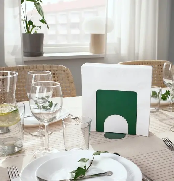IKEA SKOGSROR Mbajtëse për salveta/gjelbërt, Ngjyra: Bardhë