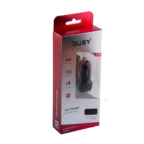 Adapter  Busy USB2 Charger 2.4A carbon "