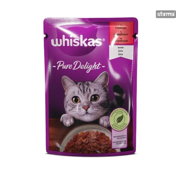 Whiskas Pure Delight Mish viçi 28x85g"