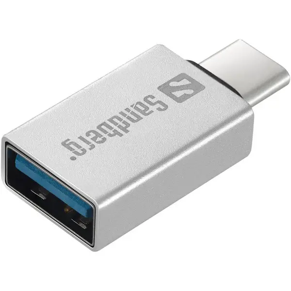 Adapter Sandberg,USB-C (ST) > USB-A (BU) /Silver