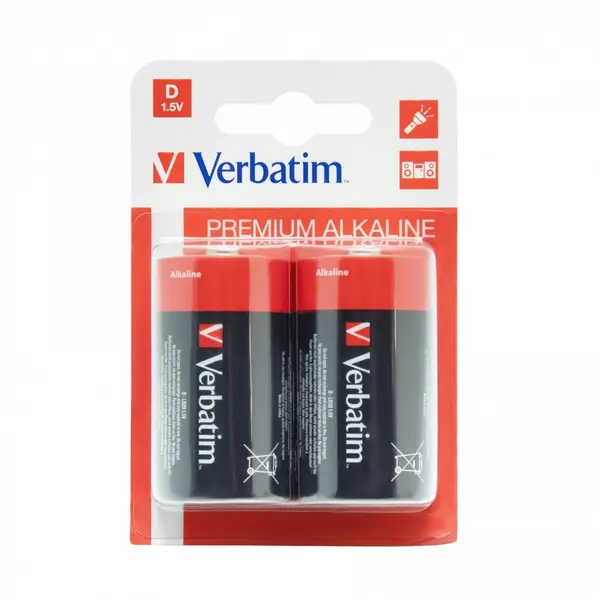 Bateria  VERBATIM PREMIUM ALKALINE 1.5 V, D 49923
