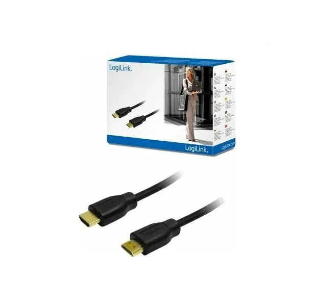 Logilink Cable 1.5m, HDMI 1.4, 2x HDMI male, Black