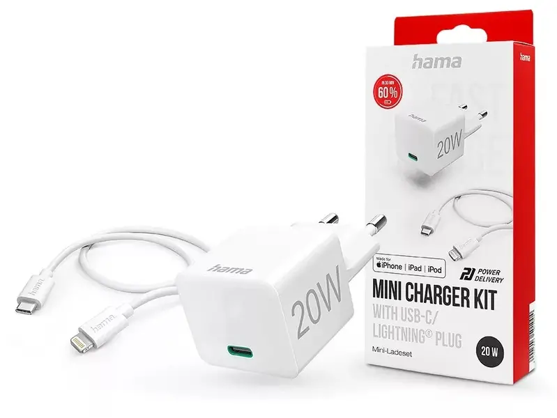 Adapter Hama Charger + USB-C Light Kabl 20W 3A