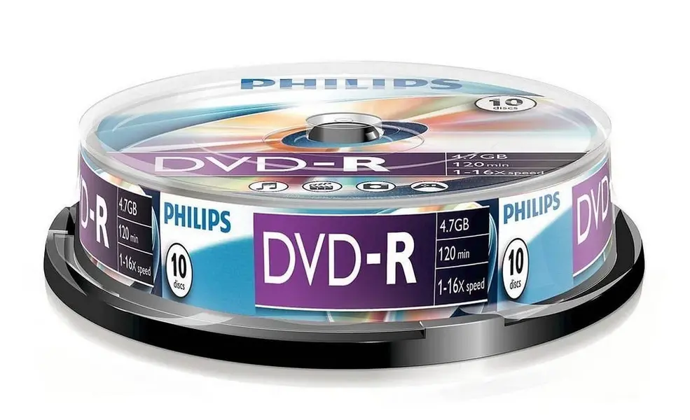DVD-R  PHILIPS  4.7GB 16 X SPINDLE 10 SSD 